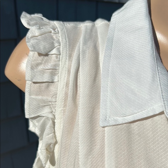 BURU Off-White Rayon Ruffled Sleeveless Dress Size Large - Picture 4 of 9